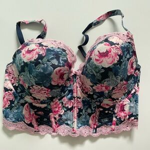 Floral Lace Trim Bustier/Corset